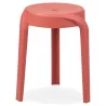 Tabouret bas empilable POMPA en matière plastique rouge