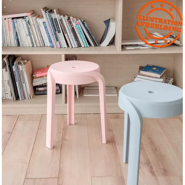 Tabouret bas empilable POMPA en matière plastique rouge