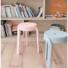 Tabouret bas empilable POMPA en matière plastique rouge