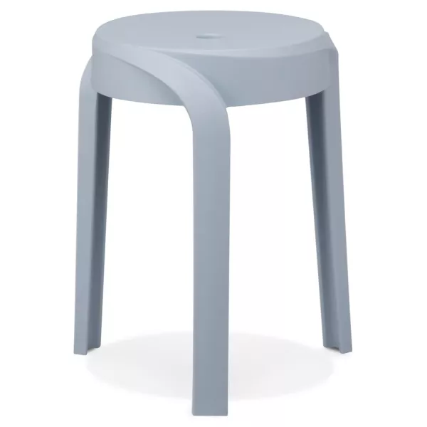 Tabouret bas empilable POMPA en matière plastique bleu