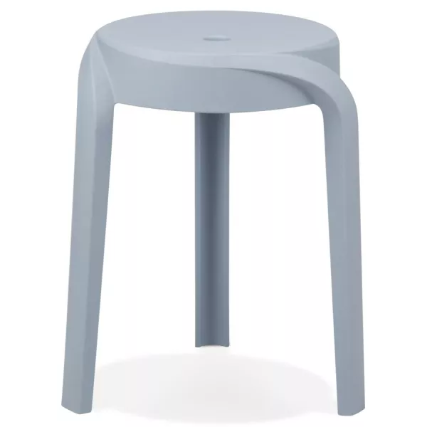 Tabouret bas empilable POMPA en matière plastique bleu