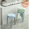 Tabouret bas empilable POMPA en matière plastique bleu