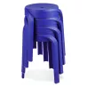 Tabouret bas empilable POMPA en matière plastique bleu foncé