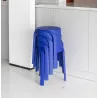 Tabouret bas empilable POMPA en matière plastique bleu foncé