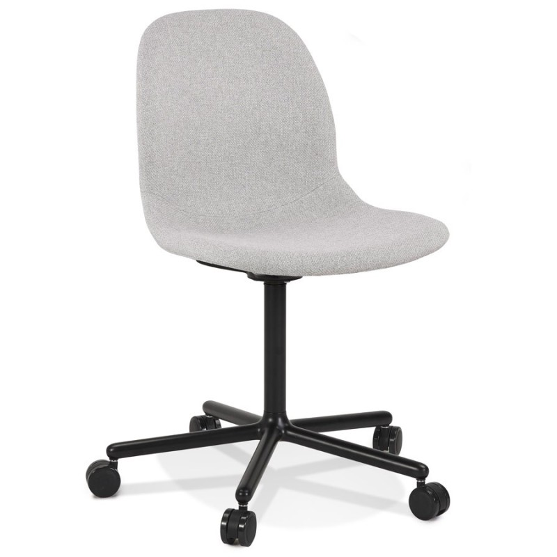 Chaise de bureau POLARIS gris clair sur roulettes