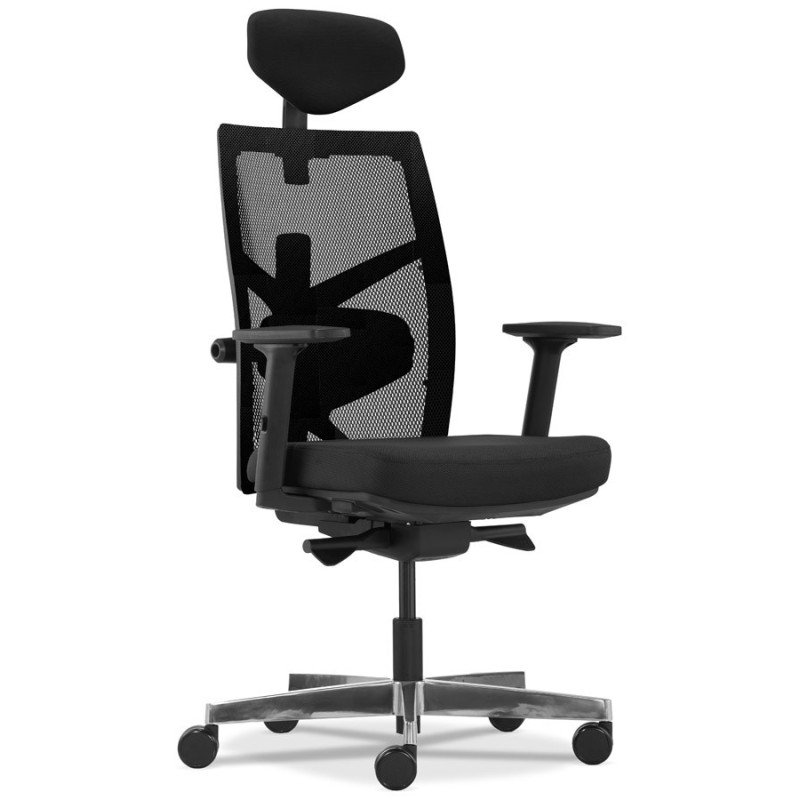 Fauteuil de bureau ergonomique IMPERO en tissu noir