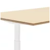 Bureau assis-debout électrique BIONIK plateau bois finition naturelle et pied métal blanc - 150x70 cm