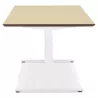 Bureau assis-debout électrique BIONIK plateau bois finition naturelle et pied métal blanc - 150x70 cm