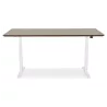 Bureau assis-debout électrique BIONIK plateau bois finition Noyer et pied métal blanc - 150x70 cm