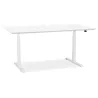 Bureau assis-debout électrique BIONIK plateau bois et métal blanc - 150x70 cm