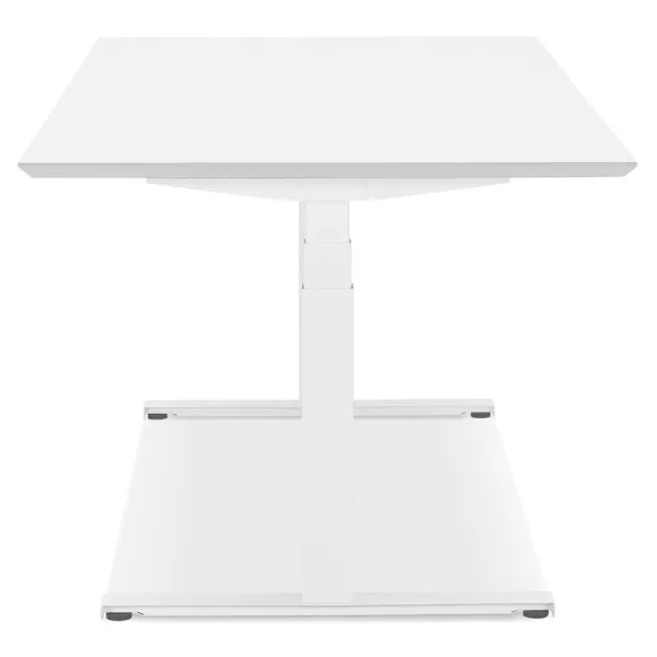 Bureau assis-debout électrique BIONIK plateau bois et métal blanc - 150x70 cm