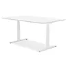 Bureau assis-debout électrique BIONIK plateau bois et métal blanc - 150x70 cm