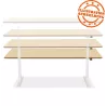 Bureau assis-debout électrique BIONIK plateau bois finition Noyer et pied métal blanc - 180x90 cm