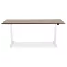 Bureau assis-debout électrique BIONIK plateau bois finition Noyer et pied métal blanc - 180x90 cm