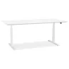 Bureau assis-debout électrique BIONIK plateau bois et métal blanc - 180x90 cm