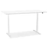 Bureau assis-debout électrique BIONIK plateau bois et métal blanc - 180x90 cm