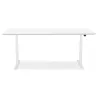 Bureau assis-debout électrique BIONIK plateau bois et métal blanc - 180x90 cm