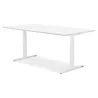 Bureau assis-debout électrique BIONIK plateau bois et métal blanc - 180x90 cm