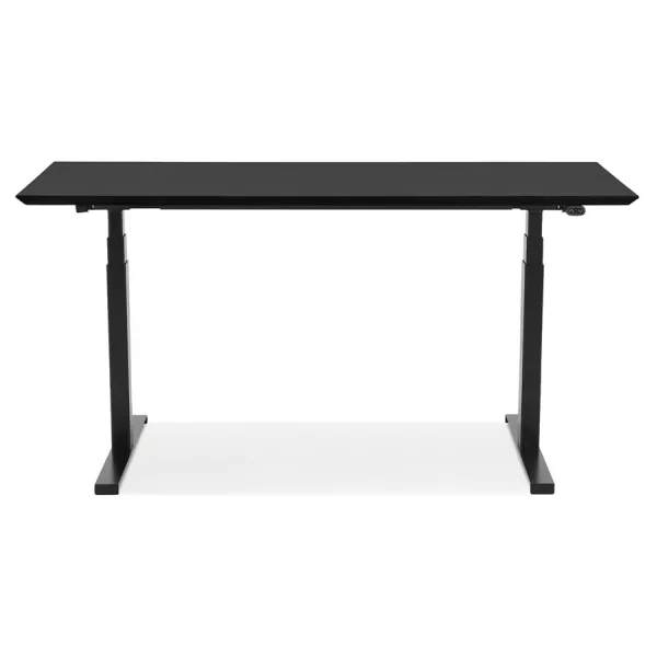 Bureau assis-debout électrique BIONIK plateau bois et métal noir - 150x70 cm