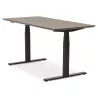 Bureau assis-debout électrique BIONIK plateau bois finition Noyer et pied métal noir - 150x70 cm