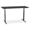 Bureau assis-debout électrique BIONIK plateau bois et métal noir - 180x90 cm