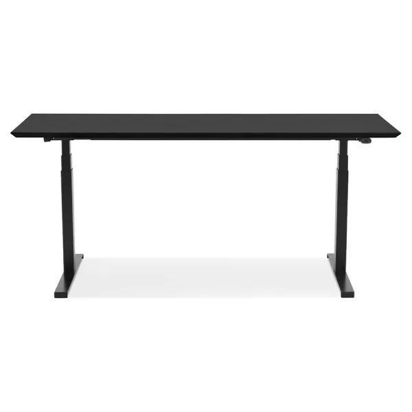 Bureau assis-debout électrique BIONIK plateau bois et métal noir - 180x90 cm