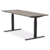 Bureau assis-debout électrique BIONIK plateau bois finition Noyer et pied métal noir - 180x90 cm