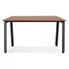 Table de réunion-bureau bench AMADEUS SQUARE bois finition Noyer et métal noir -160x160 cm