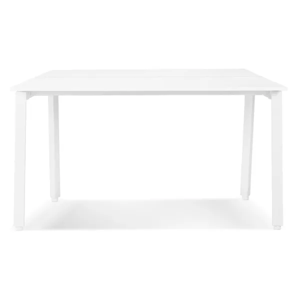 Table de réunion-bureau bench AMADEUS SQUARE blanc - 140x140 cm