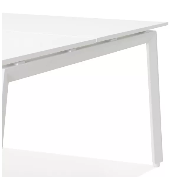 Table de réunion-bureau bench AMADEUS SQUARE blanc - 140x140 cm