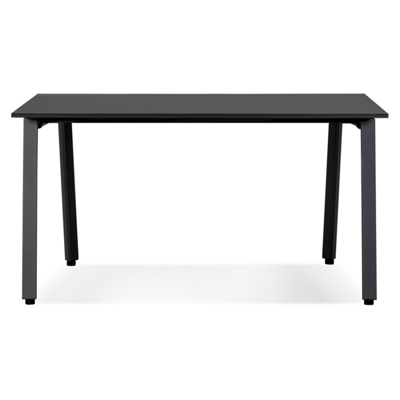 Bureau droit design AMADEUS bois et métal noir - 160x80 cm