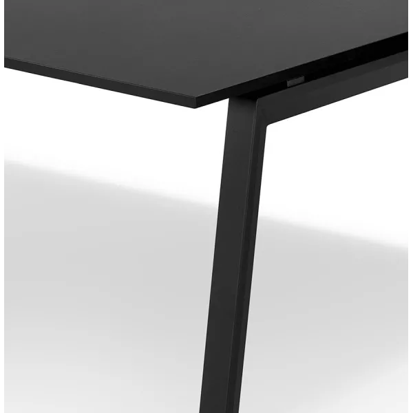 Bureau droit design AMADEUS bois et métal noir - 160x80 cm