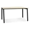 Bureau droit design AMADEUS bois finition naturelle et métal noir - 160x80 cm