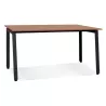 Bureau droit design AMADEUS bois finition Noyer et métal noir - 160x80 cm