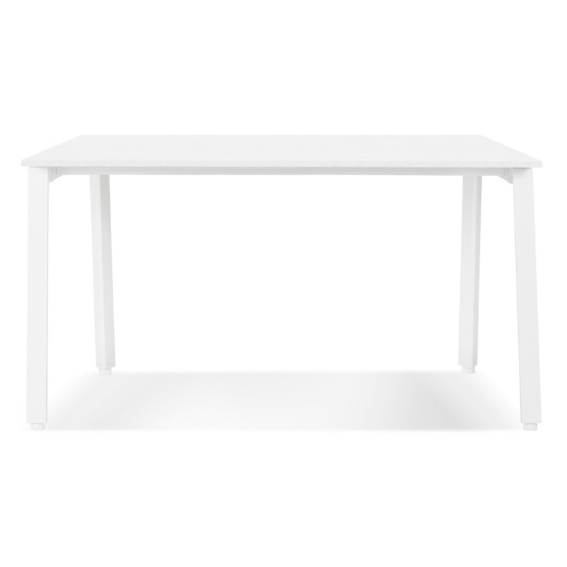 Bureau droit design AMADEUS bois et métal blanc - 160x80 cm