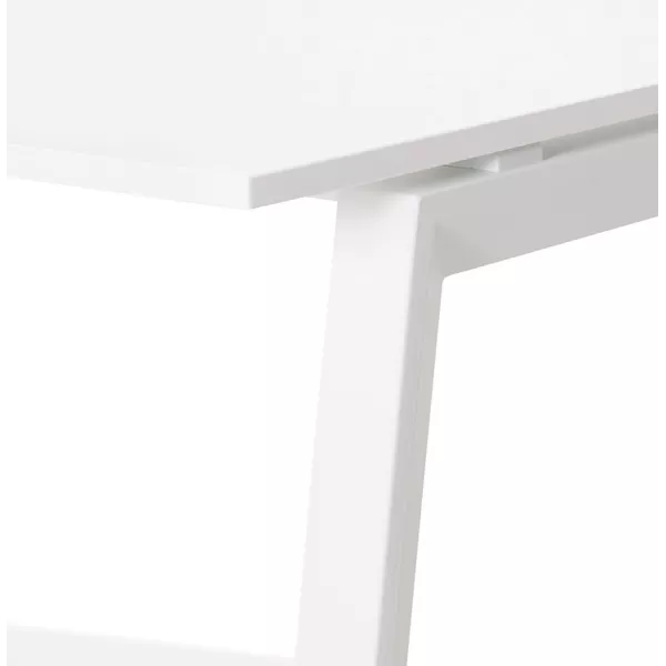 Bureau droit design AMADEUS bois et métal blanc - 160x80 cm