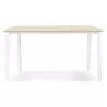 Bureau droit design AMADEUS bois finition naturelle et métal blanc - 160x80 cm