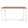 Bureau droit design AMADEUS bois finition Noyer et métal blanc - 160x80 cm