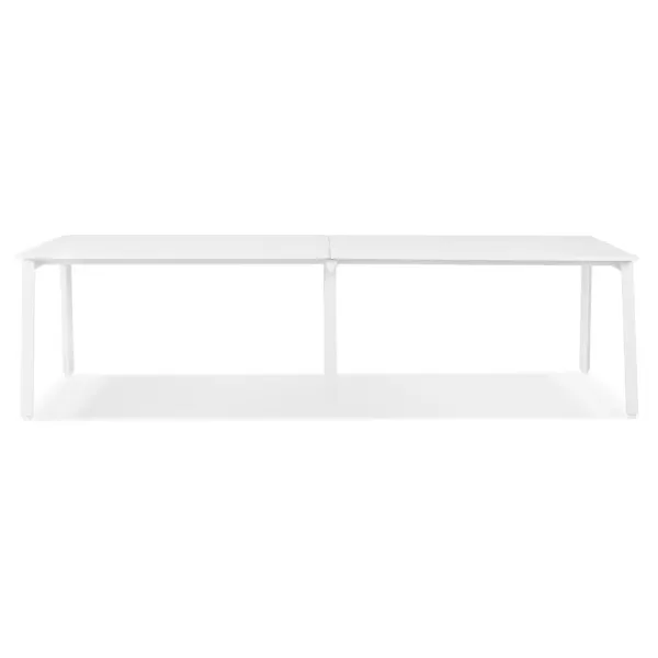 Double bureau bench-table de réunion AMADEUS bois et métal blanc - 280x140 cm