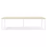 Double bureau bench-table de réunion AMADEUS bois finition naturelle et métal blanc - 280x140 cm