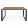 Table de réunion-bureau bench BAKUS SQUARE bois finition Noyer et métal noir - 140x140 cm