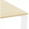 Table de réunion-bureau bench BAKUS SQUARE bois finition naturelle et métal blanc - 140x140 cm