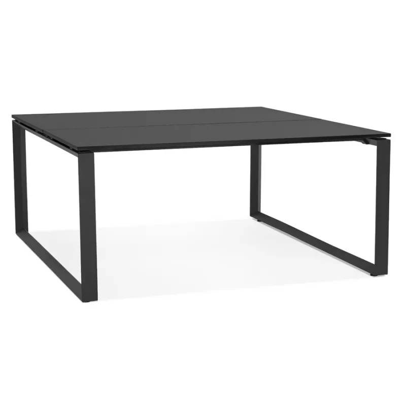 Table de réunion-bureau bench BAKUS SQUARE noir - 160x160 cm