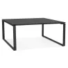 Table de réunion-bureau bench BAKUS SQUARE noir - 160x160 cm