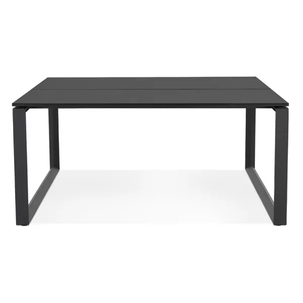 Table de réunion-bureau bench BAKUS SQUARE noir - 160x160 cm