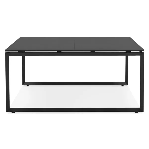 Table de réunion-bureau bench BAKUS SQUARE noir - 160x160 cm