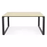 Table de réunion-bureau bench BAKUS SQUARE bois finition naturelle et métal noir - 160x160 cm