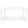 Table de réunion-bureau bench BAKUS SQUARE blanc - 160x160 cm