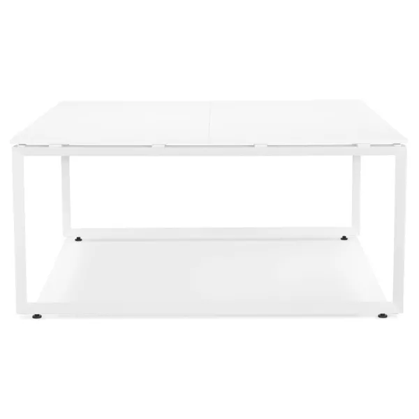 Table de réunion-bureau bench BAKUS SQUARE blanc - 160x160 cm