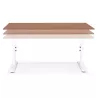 Bureau réglable en hauteur OSMOSE bois Noyer et métal blanc - 160x80 cm